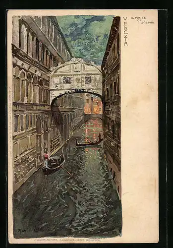 Künstler-AK Manuel Wielandt: Venezia, Il Ponte dei Sospiri