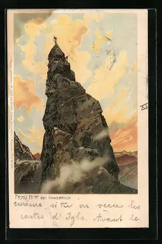 Künstler-AK Carl Schmidt: Innsbruck, Berggipfel Frau Hitt