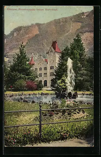 AK Glarus, Promenade beim Bahnhof
