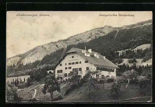 AK Goisern, Evangelisches Waisenhaus mit Garten