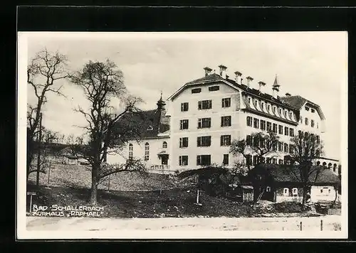 AK Bad Schallerbach, Kurhaus Raphael mit Garten