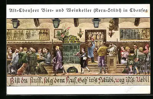 AK Ebensee, Kern-Stübl im Alt-Ebenseer Bier- und Weinkeller