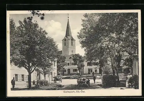 AK Gallspach, Ortspartie mit Kirche