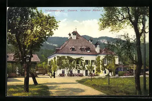 AK Goisern, Goiserer Mühle mit Terrasse
