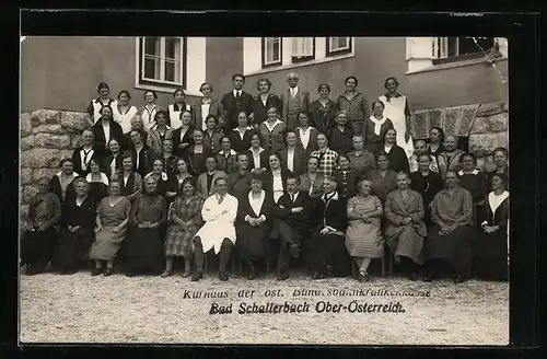 AK Bad Schallerbach, Kurhaus, Gruppenfoto der Besucher