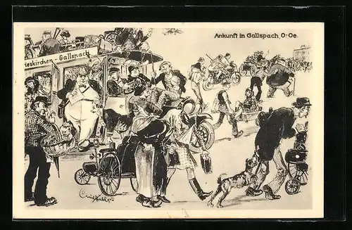 AK Gallspach, Ankunft der Gesellschaft