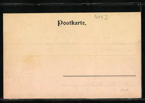 Künstler-AK Rannariedl, Blick zum Schloss