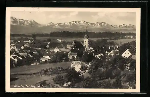 AK Sierning b. Steyr, Ortsansicht mit Kirche