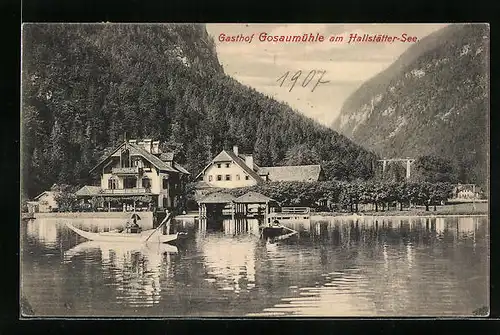 AK Hallstatt, Gasthof Gosaumühle am Hallstätter See