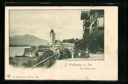 AK St. Wolgang a. See, Ortsansicht mit Petersbräu