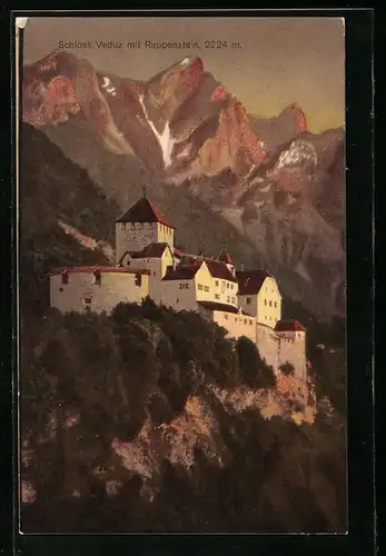 AK Vaduz, Schloss Vaduz mit Rappenstein