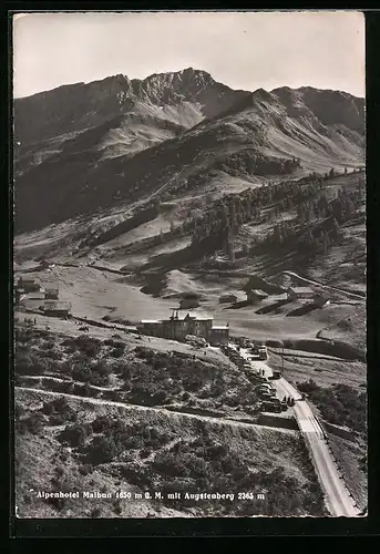 AK Malbun-Triesenberg, Alpenhotel Malbun mit Augstenberg aus der Vogelschau