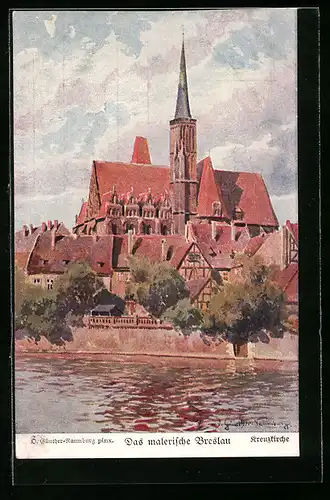 Künstler-AK Breslau, Kreuzkirche