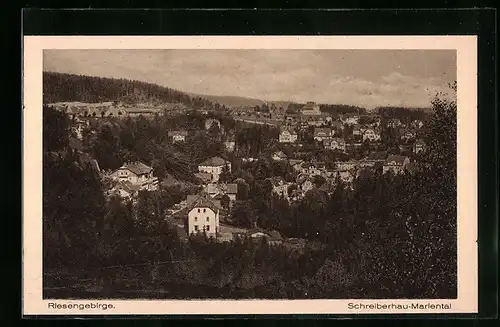 AK Schreiberhau-Mariental, Ortsansicht aus der Vogelschau