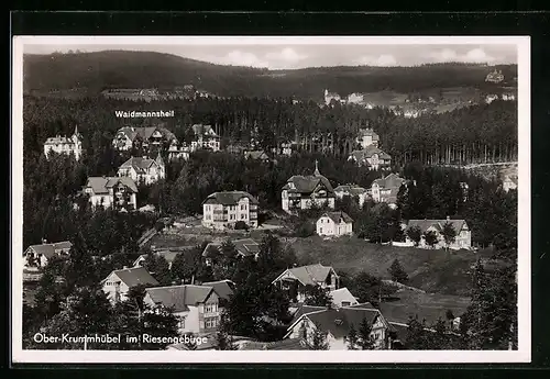 AK Ober-Krummhübel, Teilansicht vom Flugzeug aus