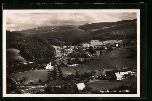 AK Agnetendorf i. Rsgb., Teilansicht aus der Vogelschau