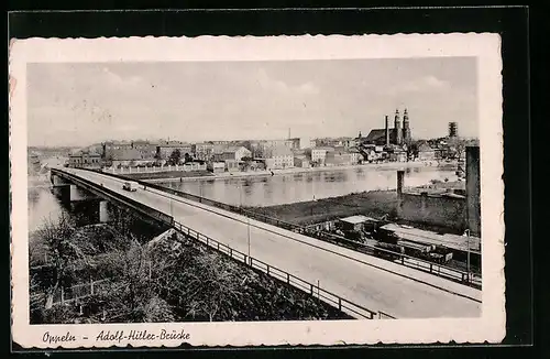 AK Oppeln, Strassenpartie auf der Brücke