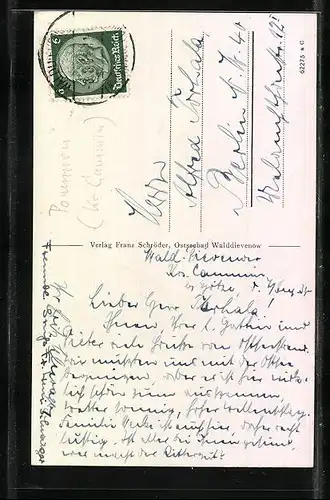 AK Walddievenow /Ostsee, Steilufer mit Strand und Kleingruppe von oben gesehen