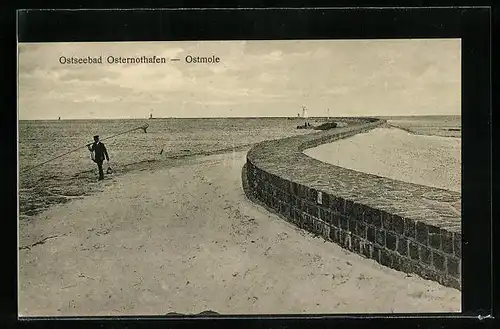 AK Osternothafen /Ostsee, Partie an der Ostmole