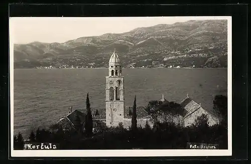 AK Korcula, Ortsansicht mit Kirche