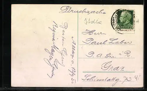 AK Abbazia, Promenade mit Palmen