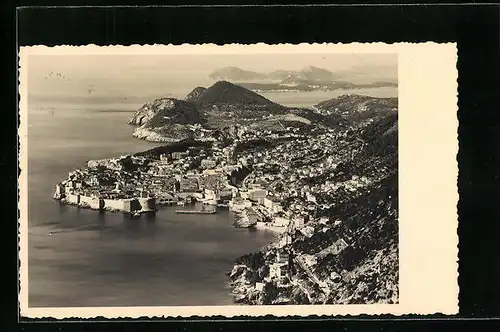 AK Dubrovnik, Ortsansicht aus der Vogelschau