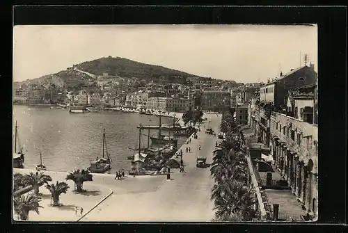 AK Split, Promenade aus der Vogelschau