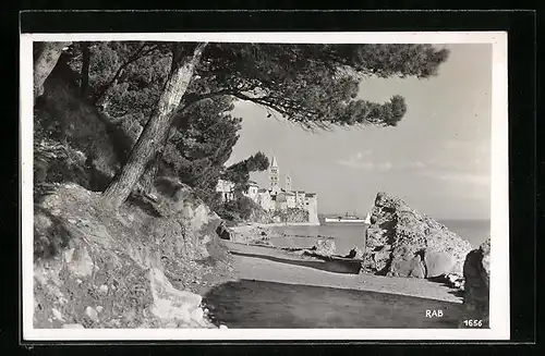 AK Rab, Ortsansicht mit Strandpartie