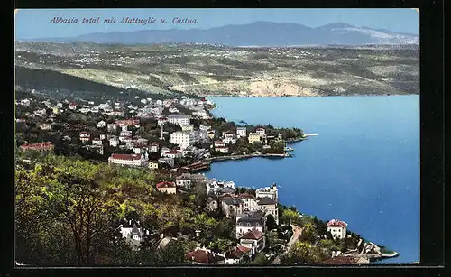 AK Abbazia, Totalansicht mit Mattuglie u. Castua