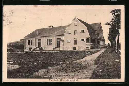 AK Oberfriedersdorf, Ansicht der Turnhalle