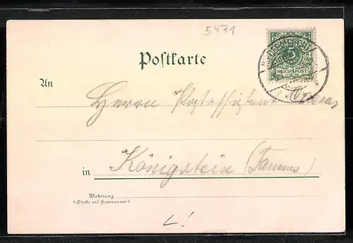 Lithographie Maria-Laach, Hotel Maria-Laach mit Laacher See