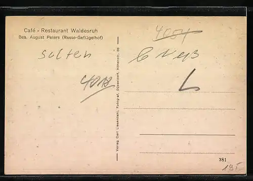 AK Furth bei Reusrath, Cafe-Restaurant Waldesruh