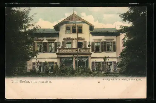 AK Bad Berka, Villa Rosental, Gartenansicht