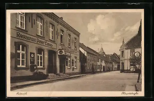 AK Osterath, Hauptstrasse mit Restaurant Peter Cames