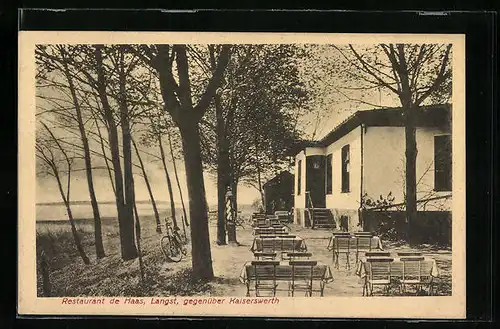 AK Langst, Restaurant de Haas mit Terrasse gegenüber Kaiserwerth
