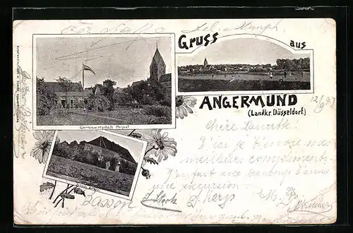 AK Angermund b. Düsseldorf, Gartenwirtschaft Perpeet, Schloss-Kellerei