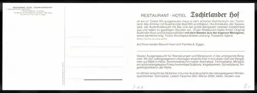 Klapp-AK Naturns, Hotel-Restaurant Tschirlander Hof