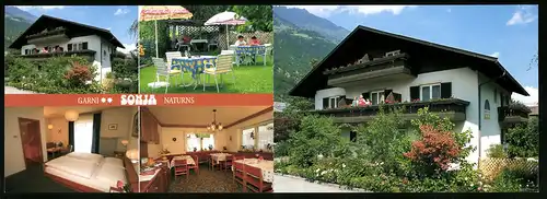Klapp-AK Naturns bei Meran, Hotel Sonja in der Kompatscher Strasse 25