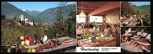 Klapp-AK Tscherms bei Meran, Gasthaus Haidenhof der Familie Erb