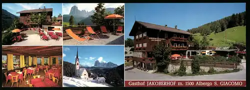 Klapp-AK St. Ulrich in Gröden, Gasthaus Jakoberhof in der Sacunstrasse 107