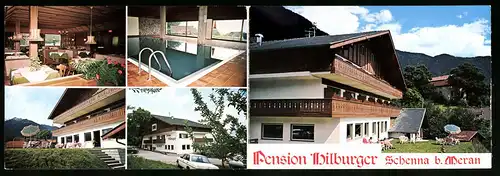 Klapp-AK Schenna bei Meran, Hotel-Pension Hilburger in der St. Georgenstrasse 4