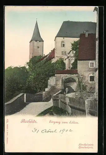 Künstler-AK Rochlitz, Eingang zum Schloss