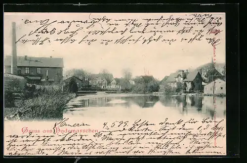 AK Hademarschen, Ortspartie am Wasser