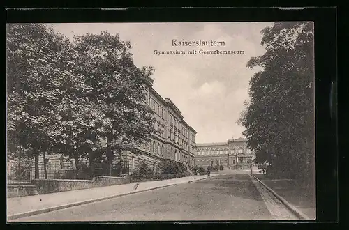 AK Kaiserslautern, Gymnasium mit Gewerbemuseum und Strasse