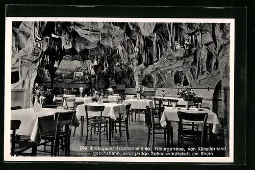 AK Winkel am Rhein, Innenansicht vom Gasthof Rheingauer Tropfsteinhöhle