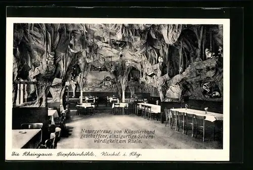 AK Winkel i. Rhg, Innenansicht der Rheingauer Tropfsteinhöhle