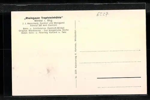 AK Winkel i. Rhg, Innenansicht der Rheingauer Tropfsteinhöhle