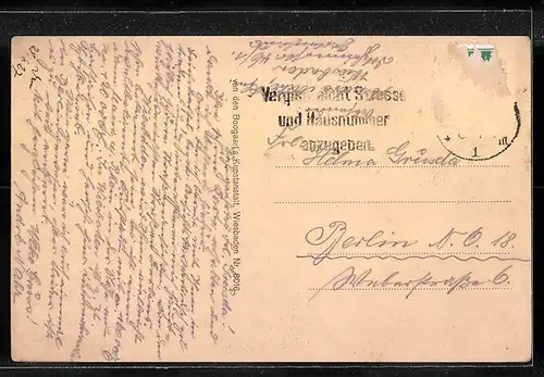 AK Wiesbaden, An der Wilhelmstrasse