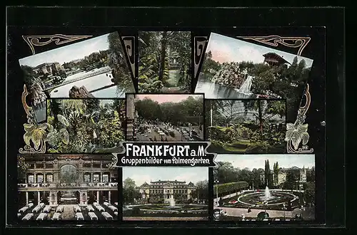 AK Frankfurt-Westend, Gruppenbilder vom Palmengarten