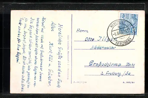 AK Rehefeld / Erzgeb., Biedermann`s Gasthof